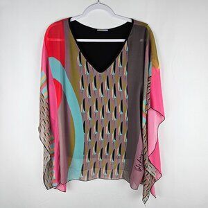 Volt Design Tunic Top Size Large Art To Wear, Dopamine Maximalism Artsy Colorful